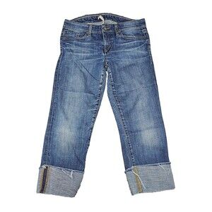 Y2K Joe's Jeans Women 28 Denim Low Rise Cuffed Crop Whiskered Indie Grunge 90s